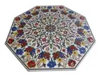48 Inches White Marble Coffee dining Table Top bird Pattern Inlay Sofa Table