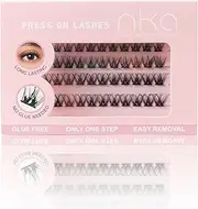 NKA Press-On Lashes – 1-Step Glue-Free False Eyelashes for Instant Glam | Reusable, Lightweight, Natural Look | Comfortable, Effortless Application