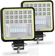 ALAGPNPMZH 2PCS LED Work Lights For Trucks 6000K 126W Angel Eye LED Light Bar For 4x4 Offroad ATV UTV Tractor 4inch 126W Light Bar Fog Lamp Lamp assembly(2X yellow aperture)