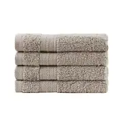 4x OEKO-TEX 100% Cotton Washcloths - Soft, Absorbent, Fast Drying - Sandstone