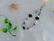 Black Heart Beads Pearl Phone Charm Strap Phone Lanyard Phone Accessory Phone US