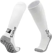 Oimzzr Non Slip Socks for Women and Men Pads for Football Yoga Soccer Gym Tube Socks Long Socks