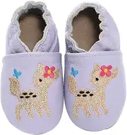 koshine Weiches Leder Krabbelschuhe Baby Schuhe Kinder Lauflernschuhe Hausschuhe 0-3 Jahre (Grau, 18)