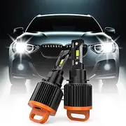 H15 LED Headlight Bulb Ultra-Bright - Headlight Bulbs 6000K Enhanced Brightness - Car Light Bulbs IP67 Waterproof easy Install Tool-Free , Pack of 2