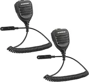 [BAOFENG] Waterproof Microphone,Handheld Remote Shoulder Speaker walkie Talkie mic for UV-9R Plus UV-9RPRO UV-9G GMRS-9R UV-XR GT-3WP BF-A58 BF-9700 R760 Waterproof Two Way Radio mic (Black*2 Pack)