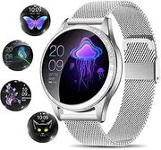 Smart Watch for Women,Elegant&High-end Stainless Steel IP68 Waterproof Smartwatch Fitness Tracker with Heart Rate Sleep Monitoring Calories