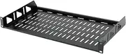 Tecmojo 1U Server Rack Shelf, Universal Rack Mount Shelf- 250 mm Deep, Vented Cantilever Tray for 19 inch Server Racks & Network Cabinets, Good Air Circulation, Weight Capacity 25 kg / 55lbs, Black