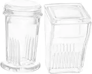 ULTECHNOVO 2pcs Glass Staining Jars 5 Slide 9 Slide Tank Lab Microscope Container Staining Tank Lid for Biology