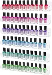 Umirokin 6 Packs 15Inch Acrylic Nail Polish Rack Wall Mounted Shelf Holds up 54 to 96 Bottles Clear Nail Polish Holder Display for Wall Perfume Essential Oils Organizer