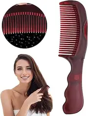 Dandruff Comb Fine Tooth Scalp Detox Comb Lice for Women, Men & Kids Stainless Steel Scalp Detoxing, Sweep & Massage Hair Brush Tool for Hair Care (Red)