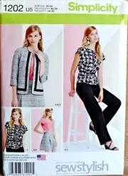 SIMPLICITY PATTERN 1202 JACKET SKIRT MISSES/PETITE SIZES 16 18 20 22 24 UNCUT