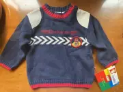 Vintage 90s Lego Wear Blue Pullover Sweater Baby Boys Size 12M New w/ Tags Rare