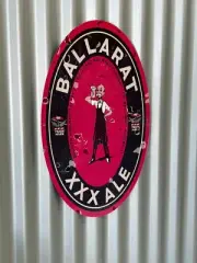BALLARAT XXX ALE BEER OVAL METAL SIGN BALLARAT BERTIE QUALITY MADE
