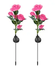 Fresh Fab Finds 2pc Solar Powered Lights Outdoor Rose Flower