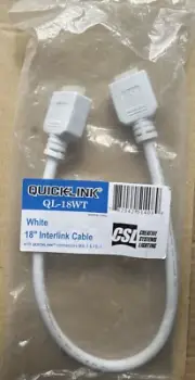 QL-18WH Creative Systems Lighting 18" White Interlink Cable Quicklink Connectors