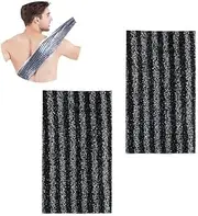2-Pack Long Back Towel Exfoliating Bath Towel,Sima Exfoliating Towel,Japanese Exfoliating Towel,Body Wash Towel Strong Shower Bath Japanese Back Scrubber Great Lathers Exfoliating Cleansing,Stripe