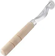 HOODANCOS Tailor Sewing Tool Wooden Handle Steel Toothed Cloth Wheel Cross-Stitch Scanning Line Wheel Round Delimit Scribe Pressure