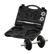 20KG Dumbell Dumbbells Adjustable Steel Weights Set Gym Plates Case NEW IN STOCK