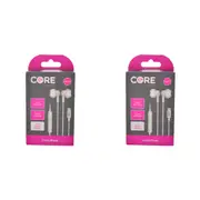 2PK Core Essentials USB-C Soundpods/Earphones Music/Calls Wired w/ Mic White