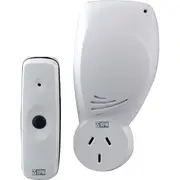 HPM 240V Plug In Wireless Long Range Door Chimes with Piggy Back AC Power White