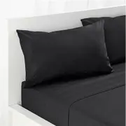 CottonMore A Pair of 100% Bamboo Black Pillow Cases 48x73cm