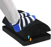 STARRY EUCALYPT Foot Rest Under Desk Adjustable with Removable Plush Cover, High Density Foam Foot Stool Cushion for Gaming Office Computer Chair, Ergonomic Home Desk Pad Pillow for Leg Support(Black+)