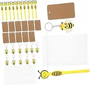KOMBIUDA Bee Set Keychains Greeting Cards Party Supplies Shower Favor Souvenirs Prizes Mini Bee Keychains Boys and Girls Birthday Party Teacher Nurse Colleague