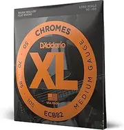 [D'Addario] XL Chromes Flat Wound Bass Guitar Strings - ECB82 - Long Scale - Medium, 50-105