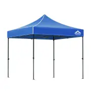 Gazebo Pop Up 3x3m w/Base Podx4 Marquee Folding Outdoor Wedding Camping Tent Shade Canopy Blue