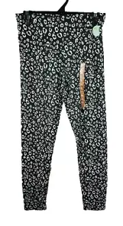 BNWT Girls Size 16 Anko Brand Black Leopard Print Stretch Leggings