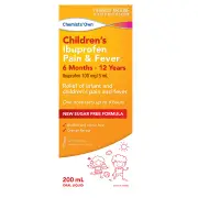 Chemists' Own Children's Ibuprofen Pain & Fever (6 months - 12 years) 200ml (Generic for NUROFEN) (Expiry 01/2026)