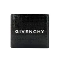 在飛比找蝦皮商城優惠-GIVENCHY 品牌印字壓紋對折八卡短夾(黑)