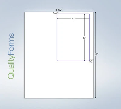 4" x 6" Integrated Label / Form, 8-1/2" x 11" Sheet, 1 Label of 4x6 (1500)