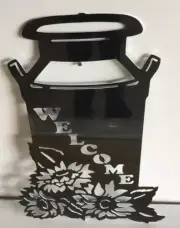 Custom Milk Can Welcome Sign 22" x 16" Family Home Decor CHOOSE YOUR COLOR