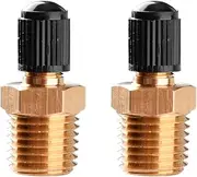 Brass Air Inflator Adapter-2PCS 1/4" NPT (M) to Standard Valve for Schrader (M) Tire Inflator Connectors for Auto Tyre Valve Adapter Presta Air Compressor Air Hose Nozzle Adapters