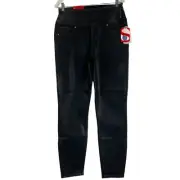 Spanx by Sara Blakely Denim Leggings Women's Sz XL Black Coated High Waisted Nwt