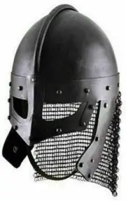 Medieval Viking Raven Helmet, Chainmail Battle Ready Armor Helmet