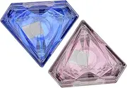 BESTYASH 2Pcs Diamond Shaped False Eyelash Storage Boxes Portable Makeup Organizer for Women Stylish Eyelash Holder for Travel Dressing Table Decor