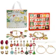 24 DAYS Christmas Advent Countdown Calendar Charm Bracelet and Necklace Making Kit-Style 2