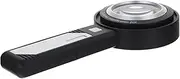 HAMPPLIES LED Magnifier with Bright LEDs Handheld Magnifying Glass for Seniors Comfortable Grip for Reading Currency Inspection Jewelry and Close Work