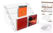 5 Tier Clear Acrylic CD Storage Organizer, Cascading DVD Holder Rack, Tabletop