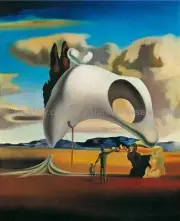 optical illusions Spanish surrealist painter surrealism melted rock landscape