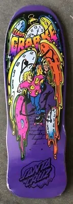 New Santa Cruz Claus Grabke Melting Clock Reissue Skateboard Deck Natas