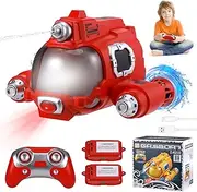 Wyxron Remote Control Boat for Children RC Boat 2.4 GHz Pool Toy Children with Water Gun Function and Light Function, Summer Water Toy Kids Pool Submarine Gifts for Children (Red)