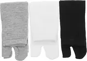 [GLSTOY] 3 Pairs Mid-calf Tabi Socks Ladies Slippers Split Toe Socks for Men Winter Toe Socks Red and White Striped Socks Gel Socks Warm Socks for Women Wool Toe Socks Women Athletic Socks