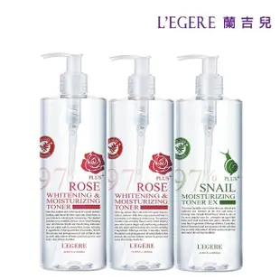 【LEGERE 蘭吉兒】97植萃修護精華露 500ml三入組(積雪草、玫瑰、蝸牛、洋甘菊可選)