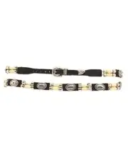 M & F Western Bone Bead Concho Hatband Black