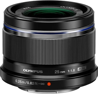 OM SYSTEM OLYMPUS M.ZUIKO DIGITAL 25mm F1.8 Black, Single Focal Length Lens for