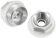 Aeroflow Holley Carb Inlet Fitting Silver Male 7/8-20" to 5/8-18" - AF700-03S