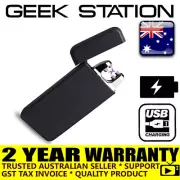 AU Electric Plasma Dual Arc Lighter Windproof Flameless USB Rechargeable Black
